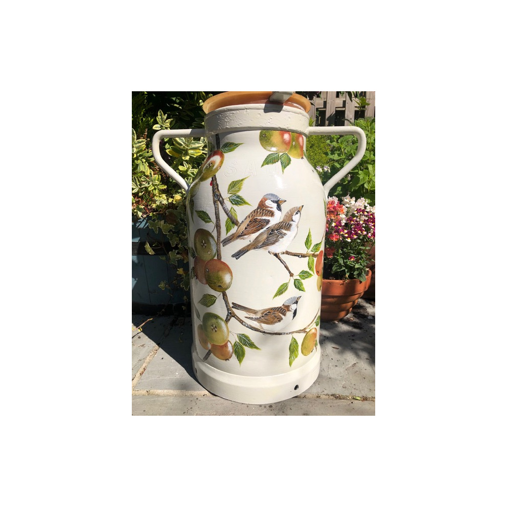 birds-vintage-churn-garden-birds