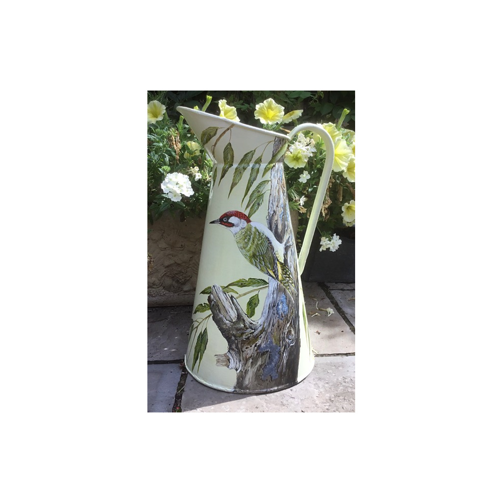 birds-vintage-jug-green-woodpeckerr