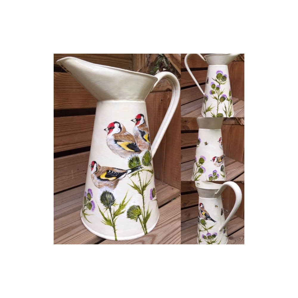 birds-vintage-jugs-goldfinches